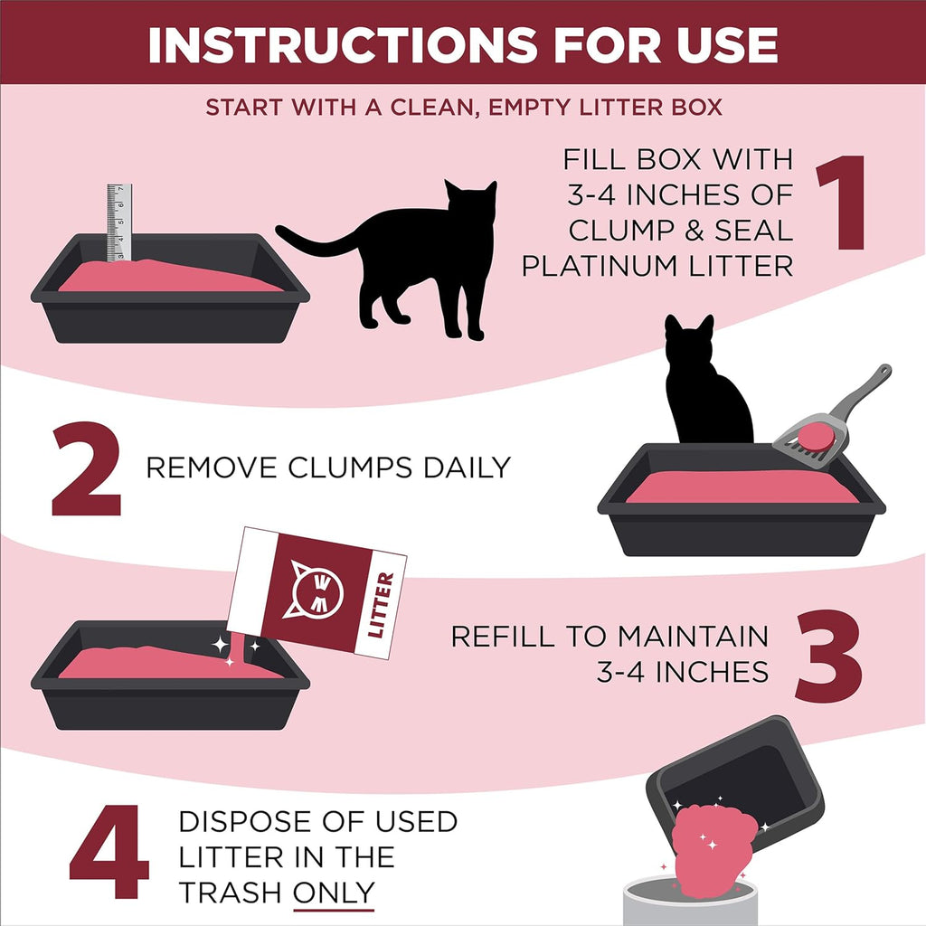 ARM & HAMMER Clump & Seal Platinum Cat Litter, Multi-Cat, 34 lbs