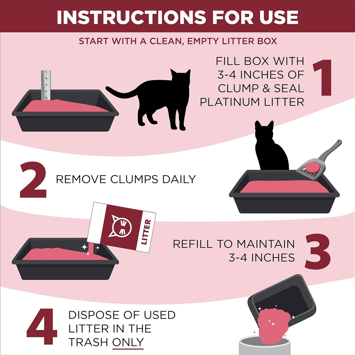 ARM & HAMMER Clump & Seal Platinum Cat Litter, Multi-Cat, 34 lbs