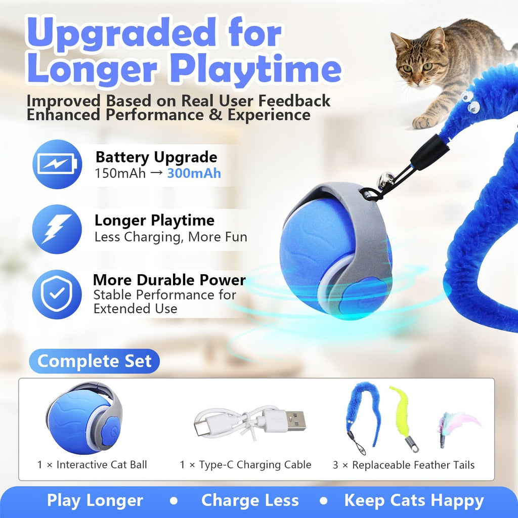 Automatic Interactive Cat Ball Toy for Indoor Kitten & Adult Cats