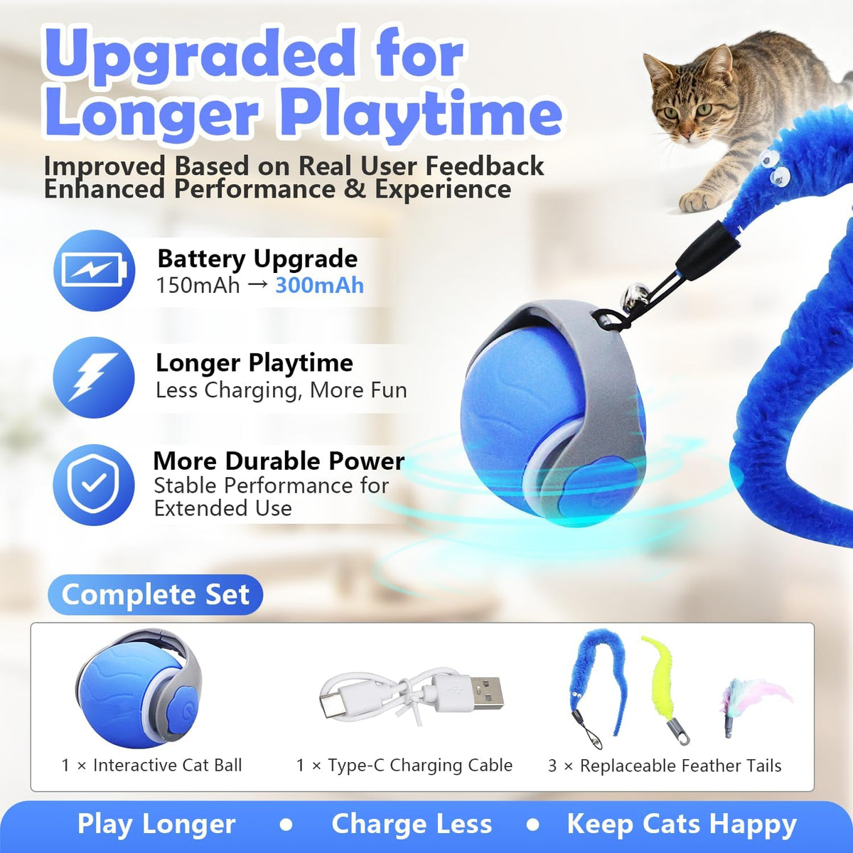 Automatic Interactive Cat Ball Toy for Indoor Kitten & Adult Cats