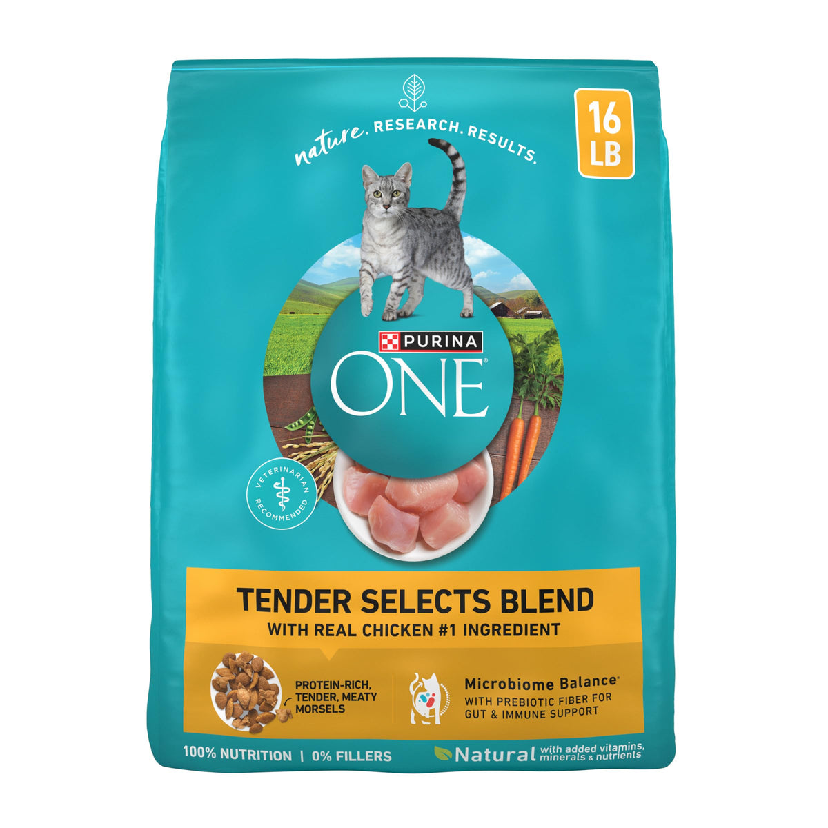 Purina ONE Tender Selects Dry Cat Food, Chicken, 22 lb Bag