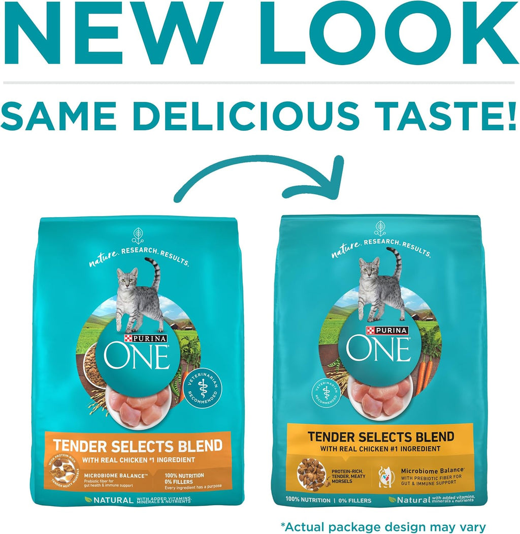 Purina ONE Tender Selects Dry Cat Food, Chicken, 22 lb Bag